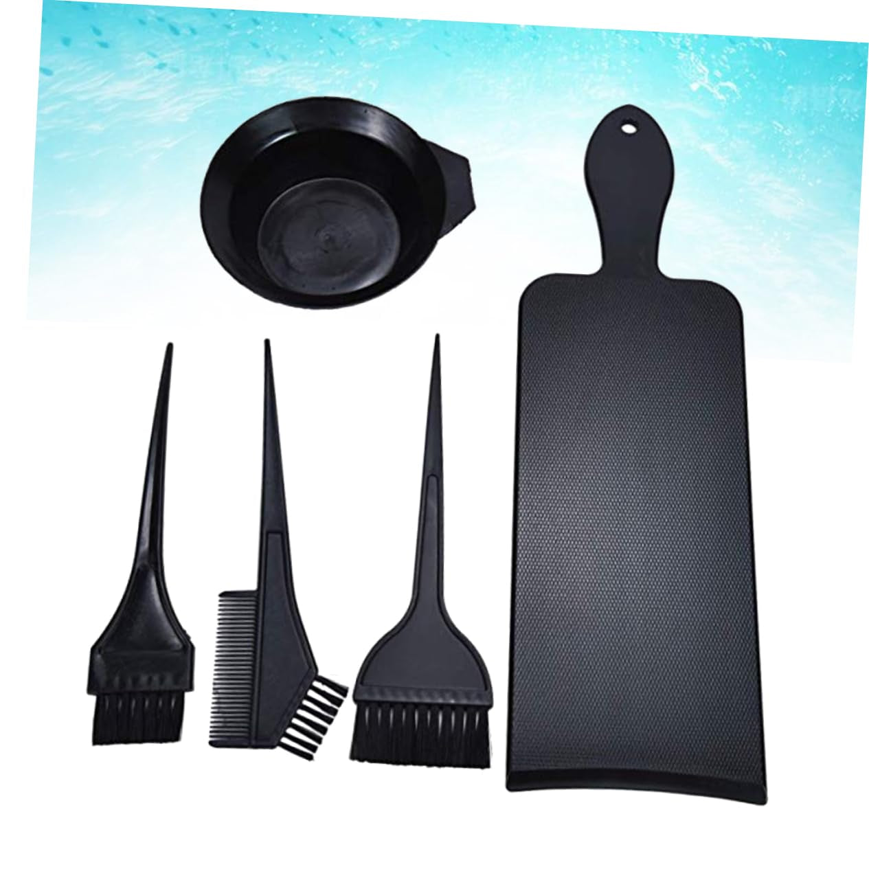 5Pcs Professional Hair Dyeing Tools Kit Mixing Bowl Brushes Coloring Board No Mess