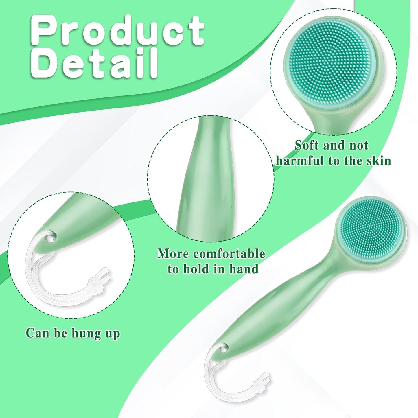 3 Pack Silicone Manual Facial Cleansing Brush Makeup Skincare Removal Applicator Skin Friendly Face Scrubber Exfoliator Soft Bristles Waterproof for Blackheads Whiteheads Massaging