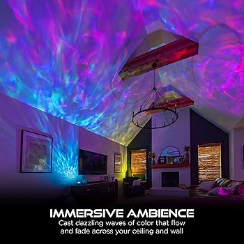 Enbrighten Color-Changing LED Galaxy Wave Projector, USB-C Powered, Night Light, 70333