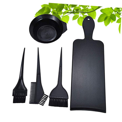 5Pcs Professional Hair Dyeing Tools Kit Mixing Bowl Brushes Coloring Board No Mess