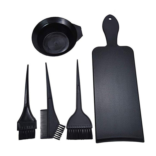 5Pcs Professional Hair Dyeing Tools Kit Mixing Bowl Brushes Coloring Board No Mess