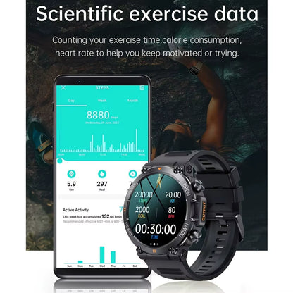 K56Pro Men's Smart Watch - Heart Rate Monitor, Bluetooth Connectivity, 1.39" HD Screen, 400mAh Long Battery Life, Perfect for Outdoor Sports