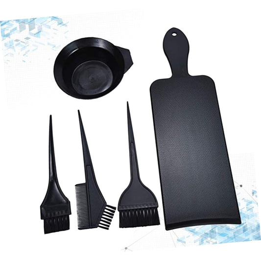 5Pcs Professional Hair Dyeing Tools Kit Mixing Bowl Brushes Coloring Board No Mess