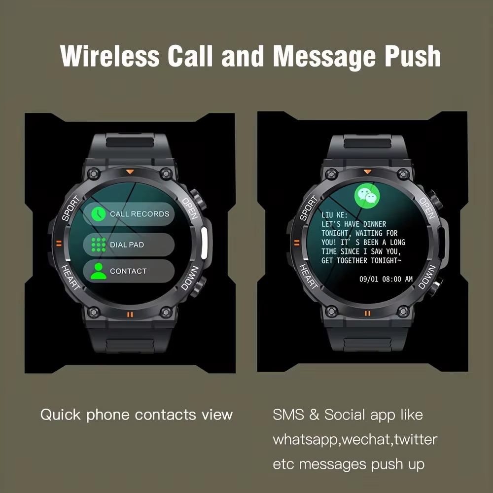 K56Pro Men's Smart Watch - Heart Rate Monitor, Bluetooth Connectivity, 1.39" HD Screen, 400mAh Long Battery Life, Perfect for Outdoor Sports