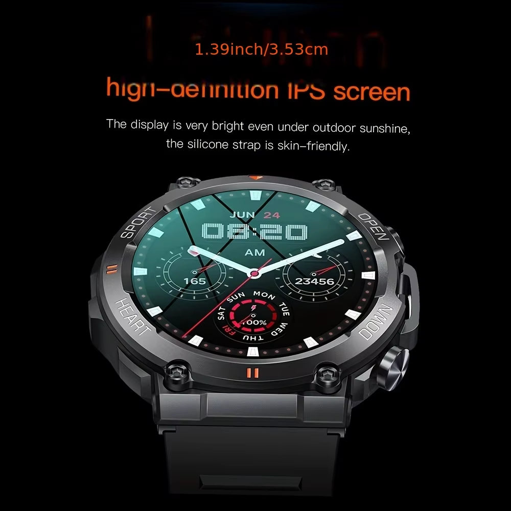 K56Pro Men's Smart Watch - Heart Rate Monitor, Bluetooth Connectivity, 1.39" HD Screen, 400mAh Long Battery Life, Perfect for Outdoor Sports