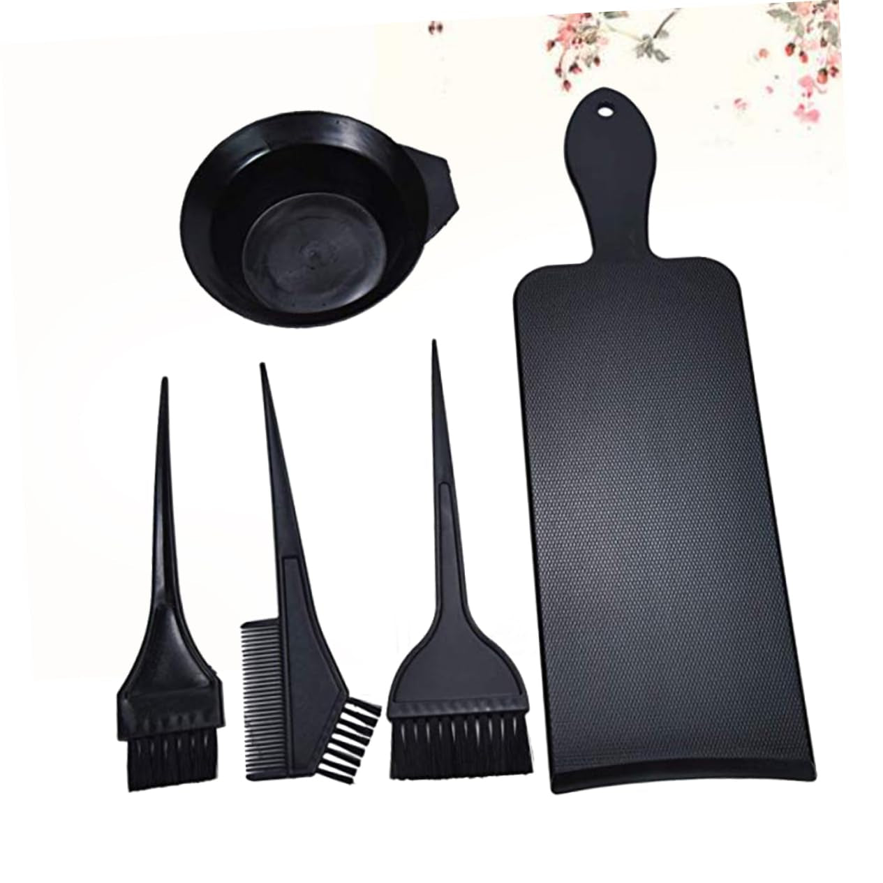 5Pcs Professional Hair Dyeing Tools Kit Mixing Bowl Brushes Coloring Board No Mess