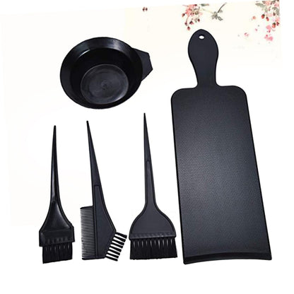 5Pcs Professional Hair Dyeing Tools Kit Mixing Bowl Brushes Coloring Board No Mess