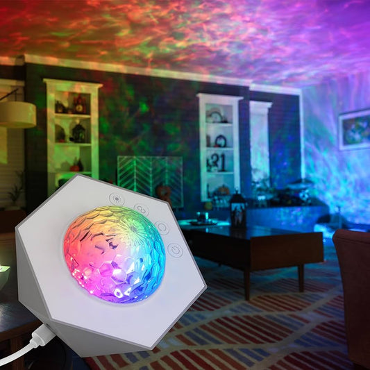 Enbrighten Color-Changing LED Galaxy Wave Projector, USB-C Powered, Night Light, 70333